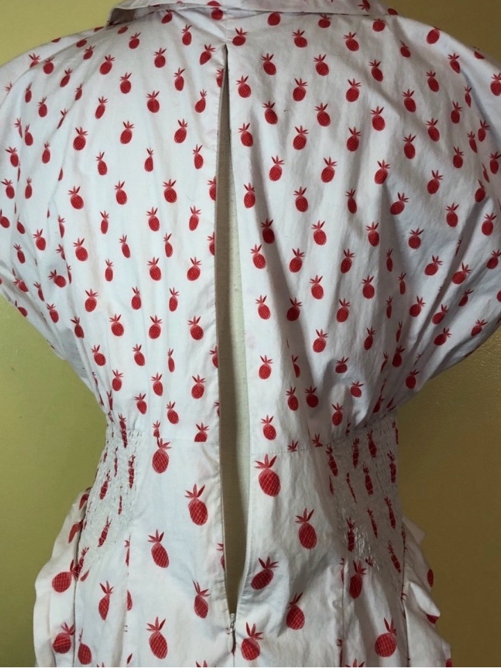 Anthropologie Red Pineapple Print Dress - Picture 4 of 8